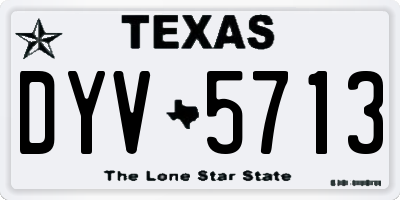 TX license plate DYV5713