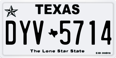 TX license plate DYV5714