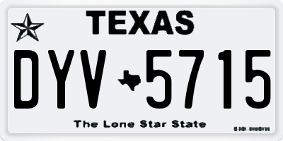 TX license plate DYV5715