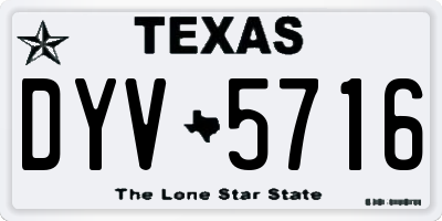 TX license plate DYV5716