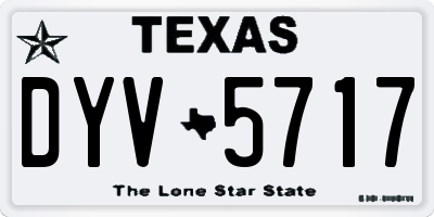 TX license plate DYV5717