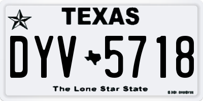 TX license plate DYV5718