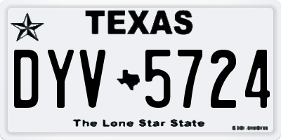 TX license plate DYV5724