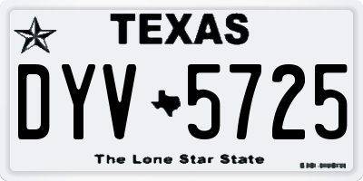TX license plate DYV5725