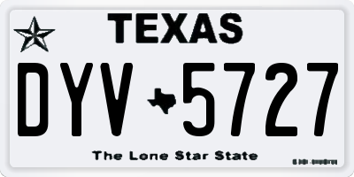 TX license plate DYV5727