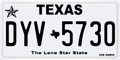 TX license plate DYV5730