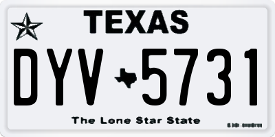 TX license plate DYV5731