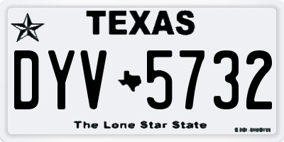 TX license plate DYV5732
