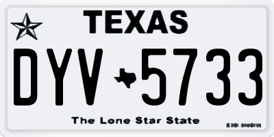 TX license plate DYV5733