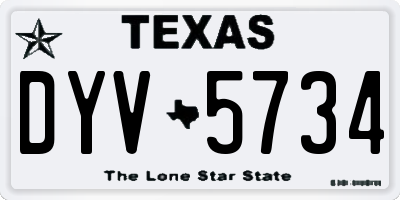 TX license plate DYV5734