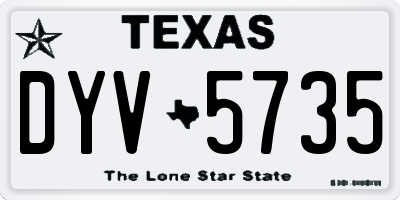 TX license plate DYV5735