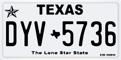 TX license plate DYV5736