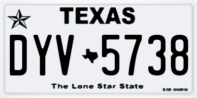 TX license plate DYV5738