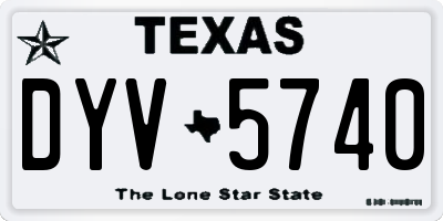 TX license plate DYV5740