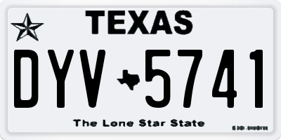 TX license plate DYV5741