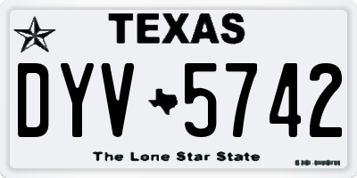 TX license plate DYV5742