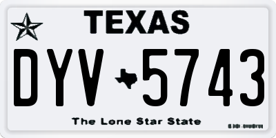 TX license plate DYV5743