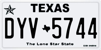 TX license plate DYV5744