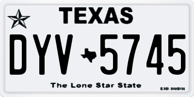 TX license plate DYV5745