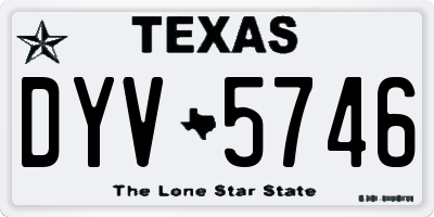 TX license plate DYV5746