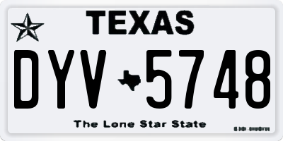 TX license plate DYV5748