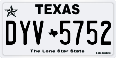 TX license plate DYV5752
