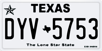 TX license plate DYV5753