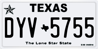 TX license plate DYV5755
