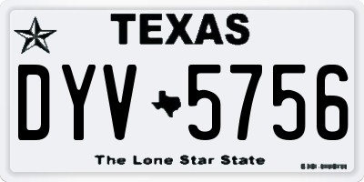 TX license plate DYV5756