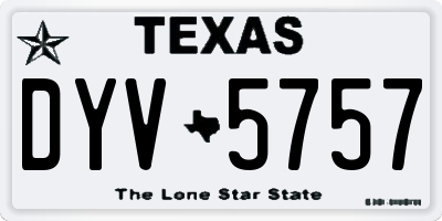 TX license plate DYV5757