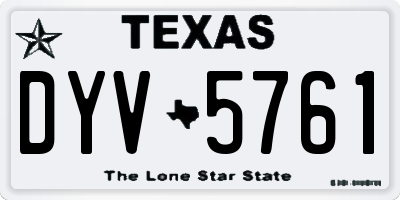 TX license plate DYV5761