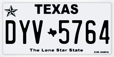 TX license plate DYV5764