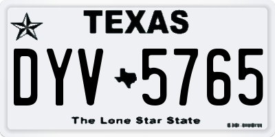 TX license plate DYV5765