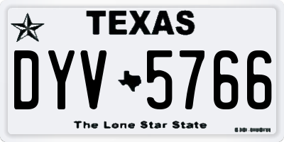 TX license plate DYV5766
