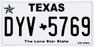 TX license plate DYV5769