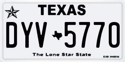 TX license plate DYV5770