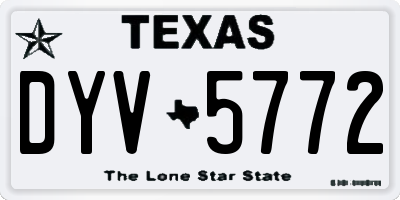 TX license plate DYV5772