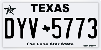 TX license plate DYV5773