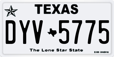 TX license plate DYV5775