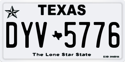 TX license plate DYV5776