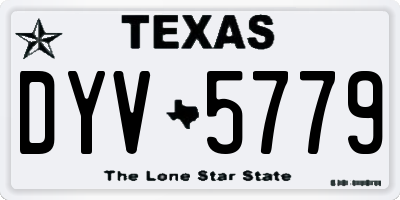 TX license plate DYV5779