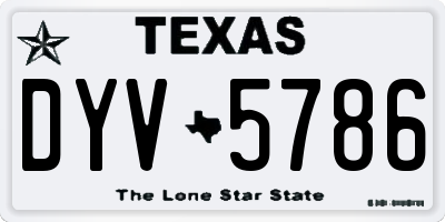 TX license plate DYV5786