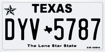 TX license plate DYV5787