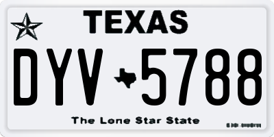 TX license plate DYV5788