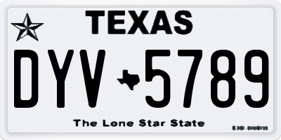 TX license plate DYV5789