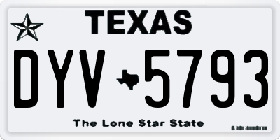TX license plate DYV5793