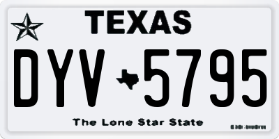 TX license plate DYV5795