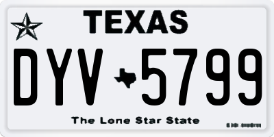 TX license plate DYV5799