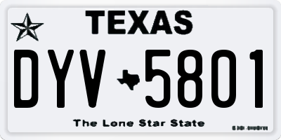 TX license plate DYV5801