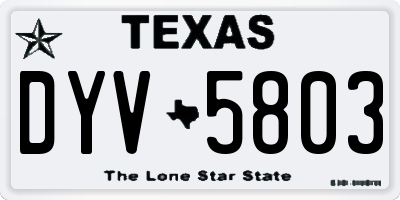 TX license plate DYV5803